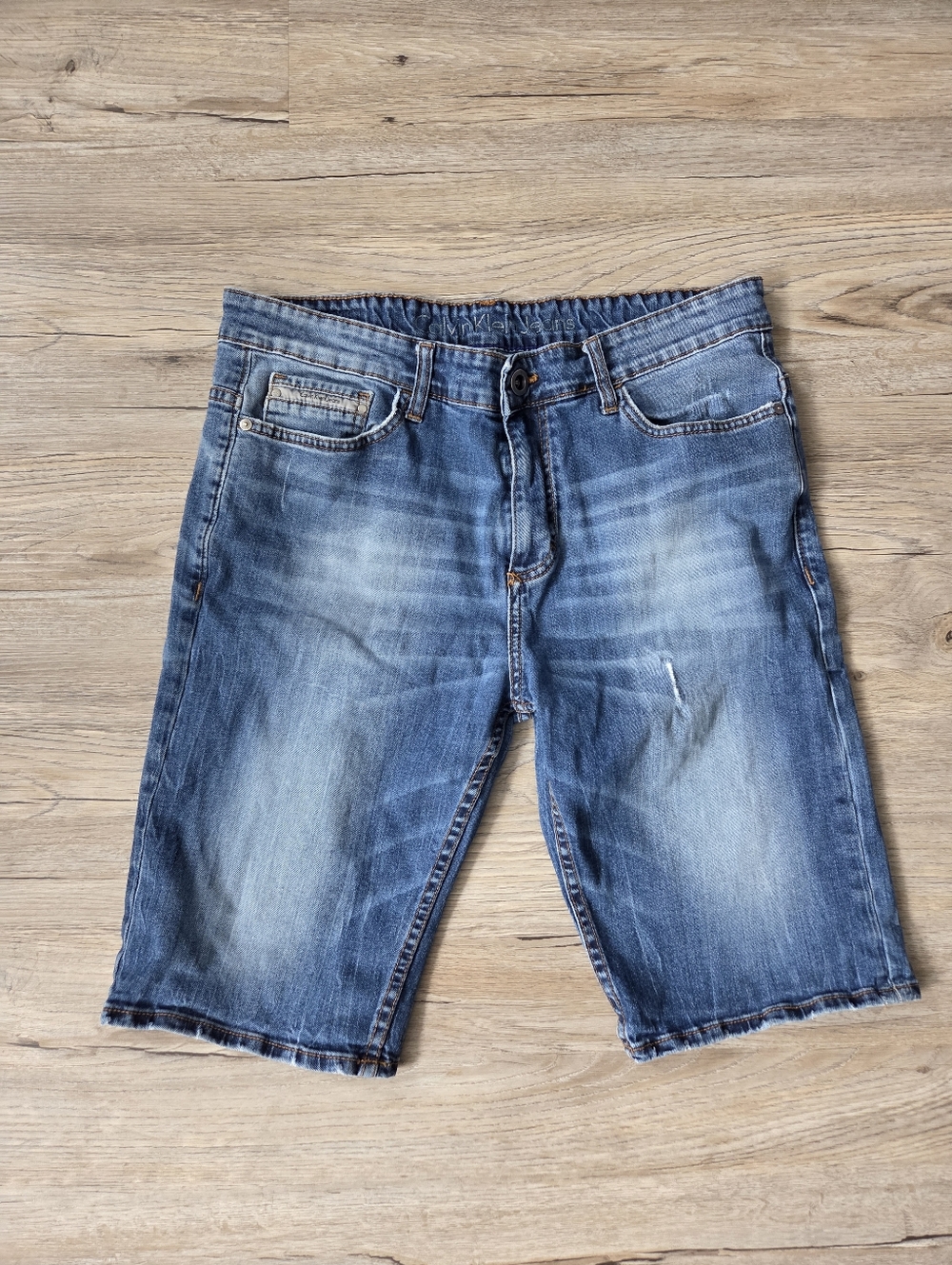 Calvin Klein Men's Bemuda Blue Denim Jean Shorts 34" Waist